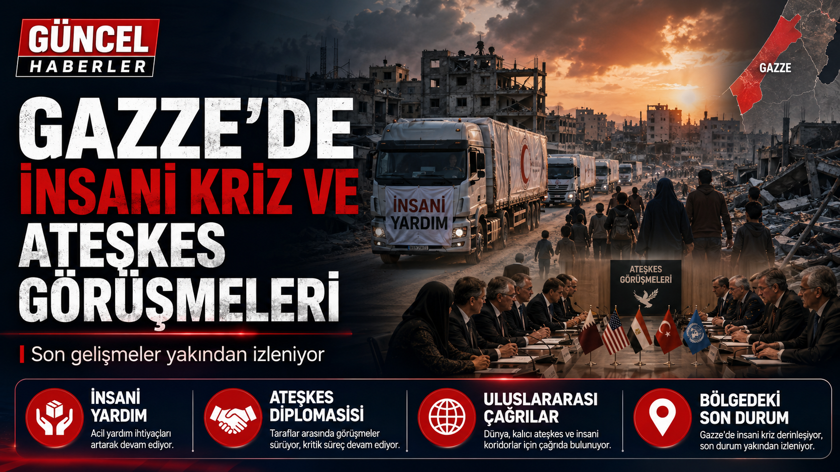 Gazze'de İnsani Kriz ve Ateşkes Görüşmeleri Yakından İzleniyor